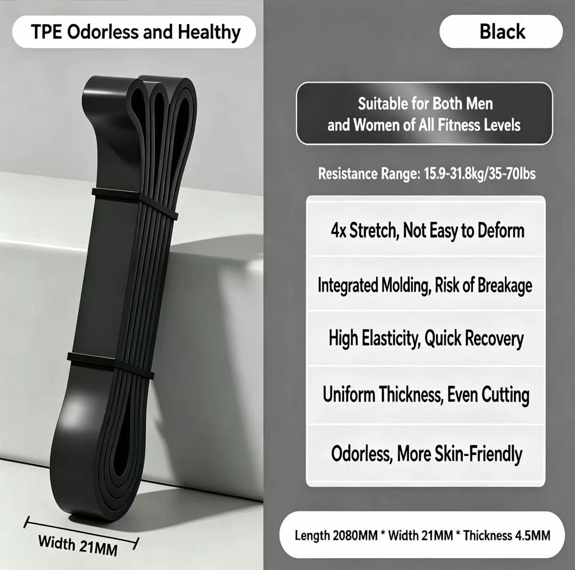 TPE Resistance Bands 6 Levels  - Pilates And Yoga Difference recension och pris