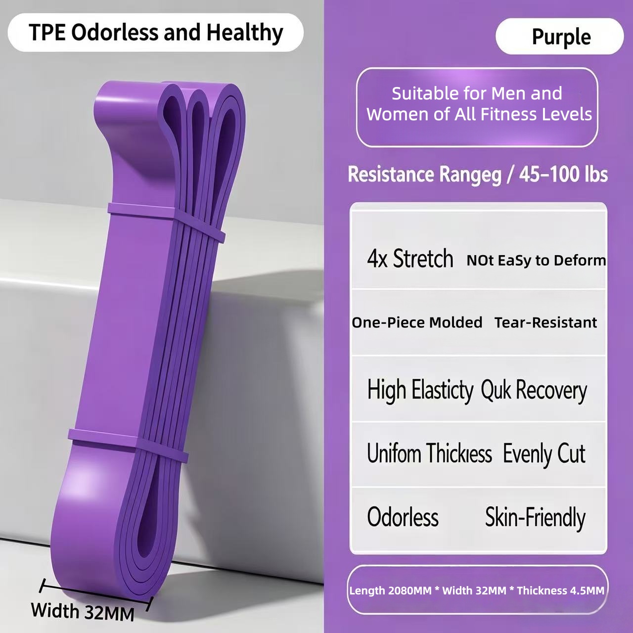 TPE Resistance Bands 6 Levels  - Pilates And Yoga Difference recension och pris