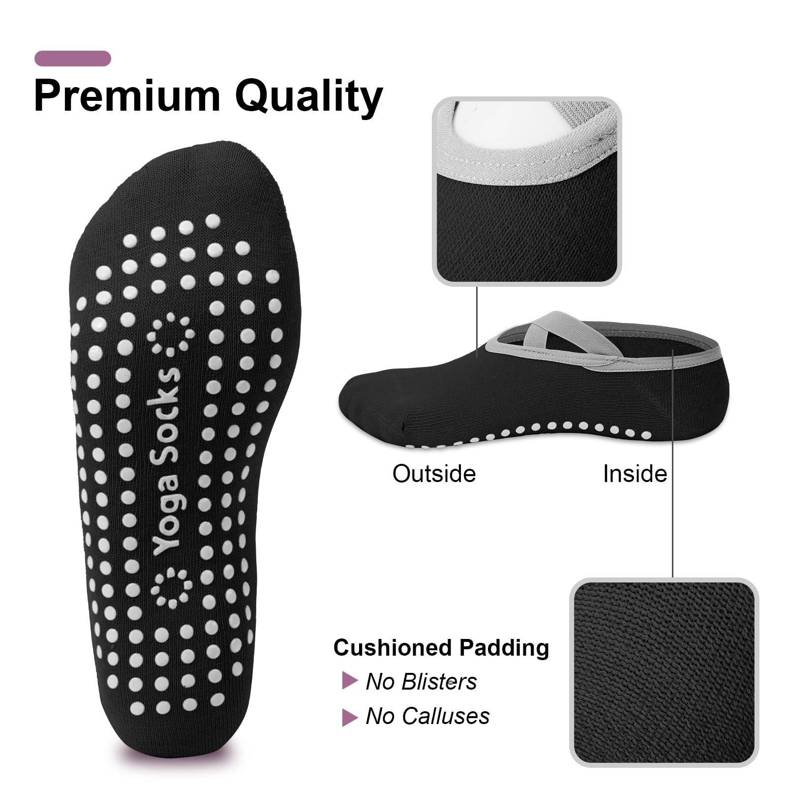 4-Pack Women's Pilates Socks,  - Medias Para Pilates Y Yoga recension och pris