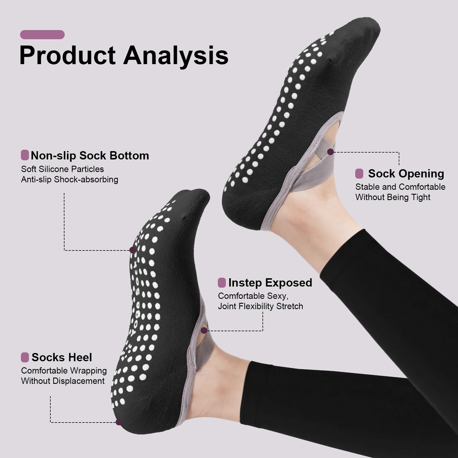 4-Pack Women's Pilates Socks,  - Medias Para Pilates Y Yoga recension och pris