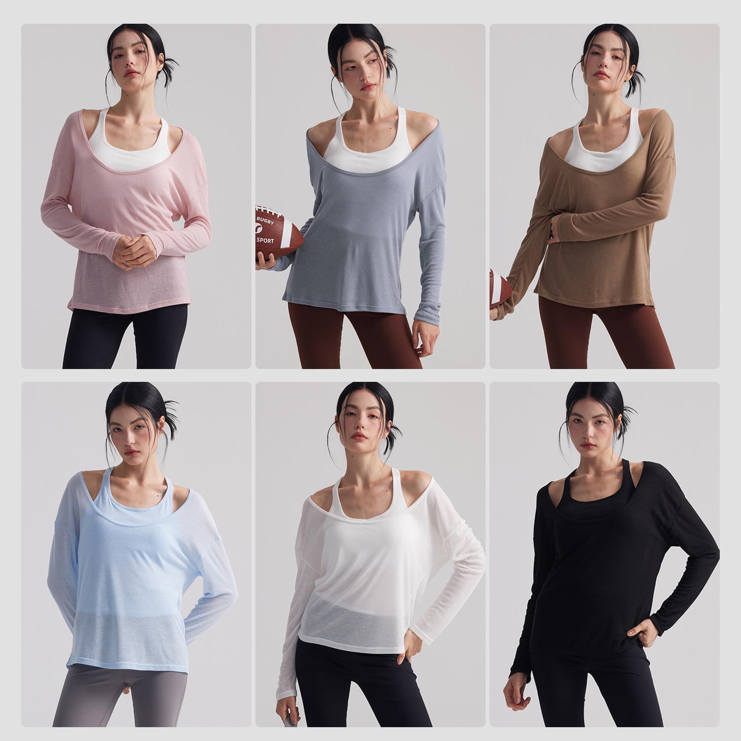 Women Loose Semi Sheer Long Sl - Pilates Yoga Top recension och pris