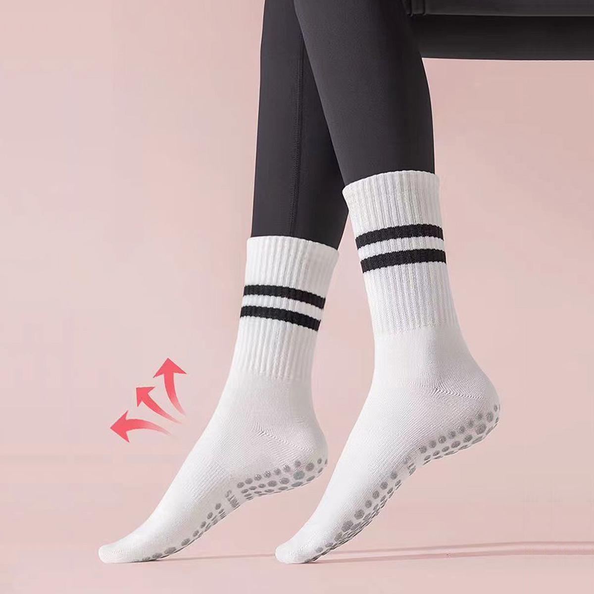 3 Pairs Long Yoga Socks with G - Medias Para Pilates Y Yoga recension och pris