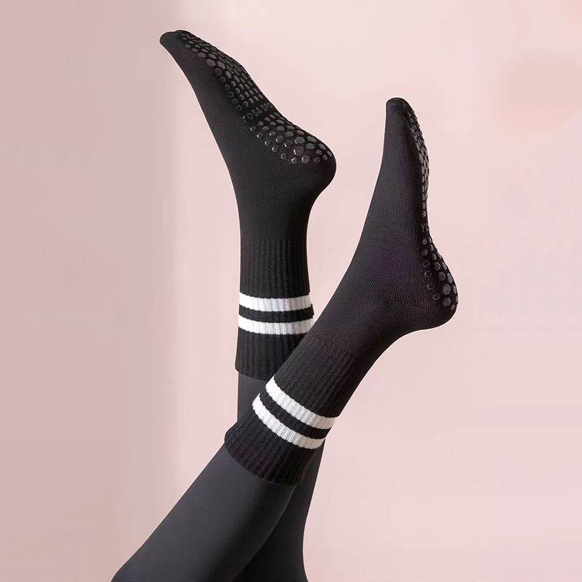 3 Pairs Long Yoga Socks with G - Medias Para Pilates Y Yoga recension och pris